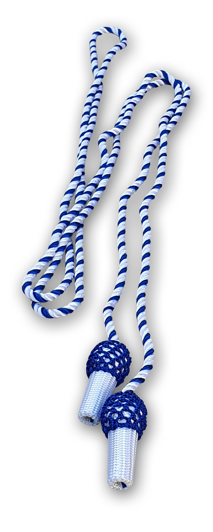 weiss-blaue Hutschnur mit Eicheln