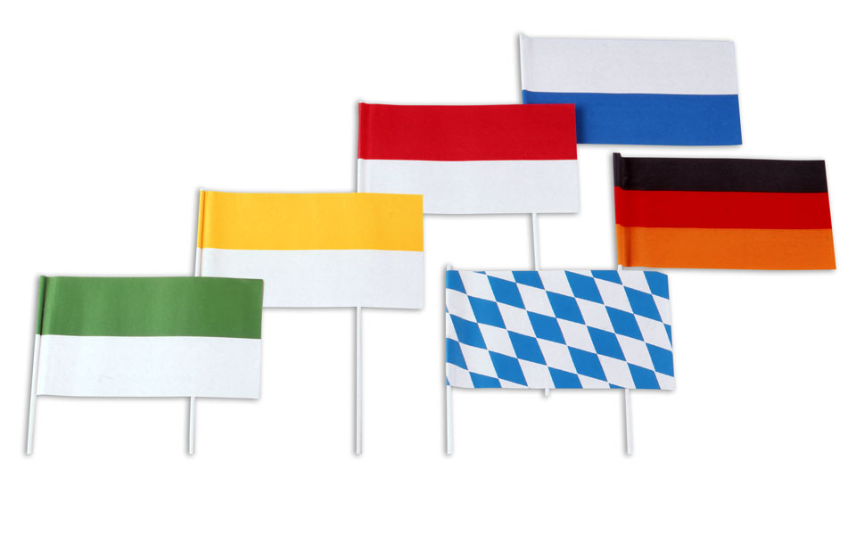 verschiedene Standard-Papierfähnchen