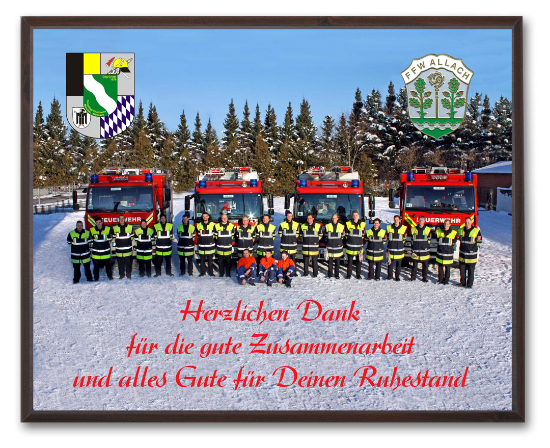 Ehrentafel gedruckt mit Wandbrett