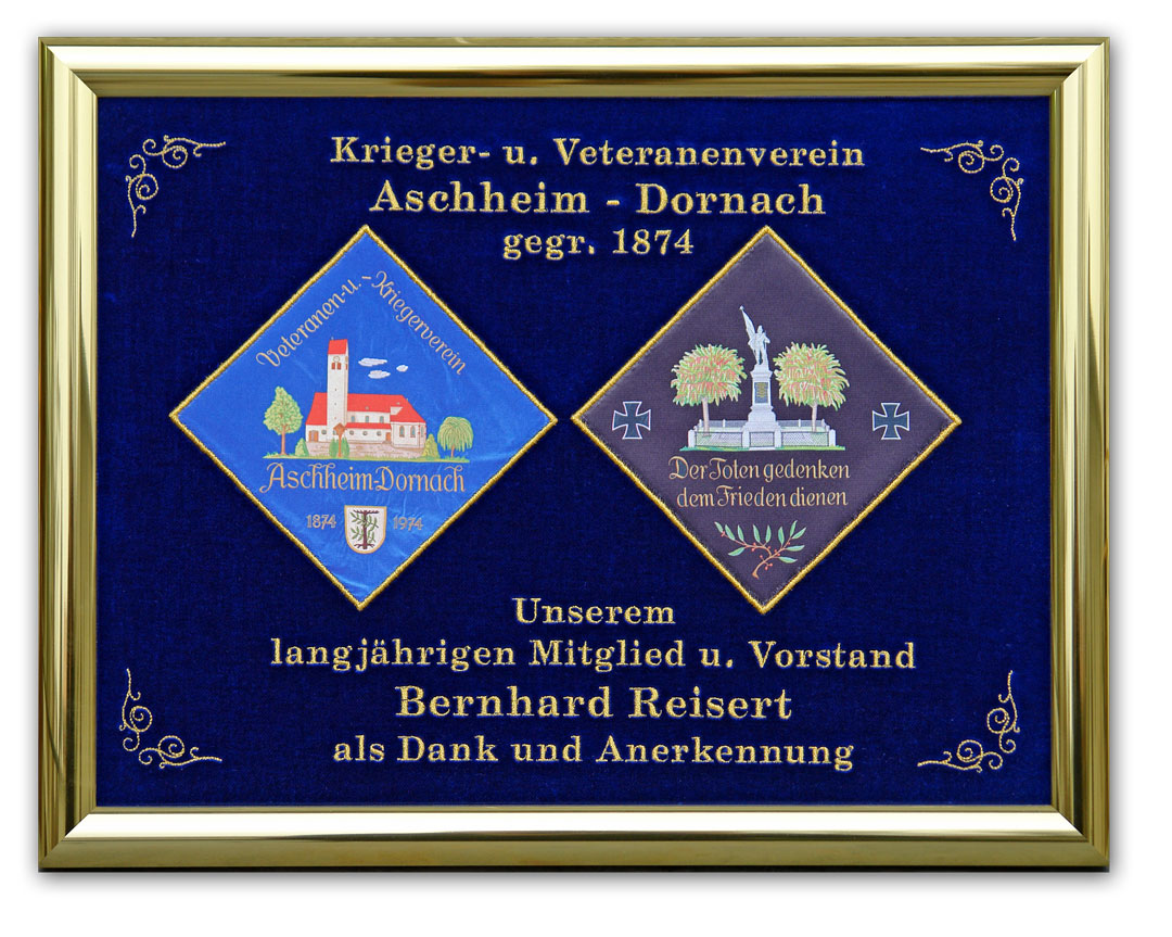 Ehrentafel gestickt