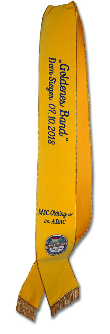 Schärpe aus Brillantsamt 1-farbig, bestickt