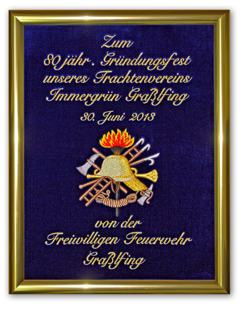 Ehrentafel gestickt