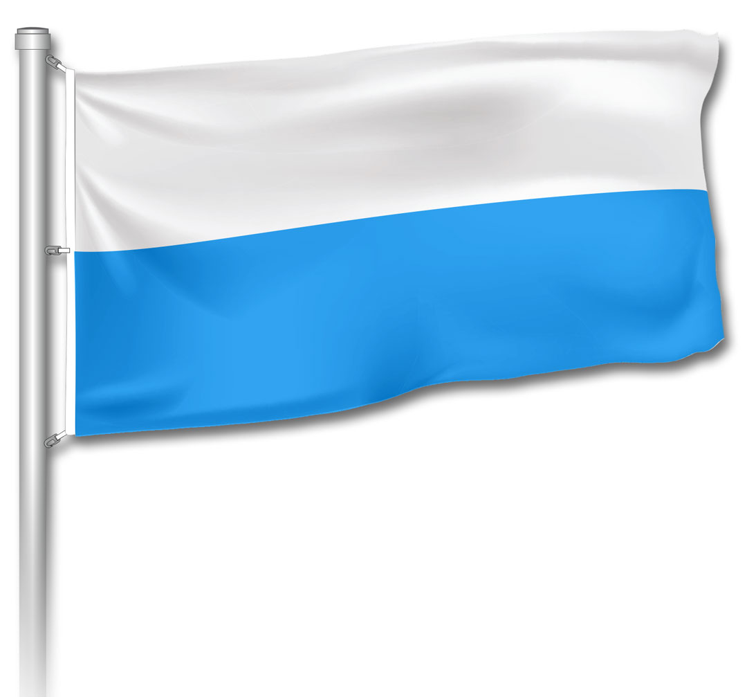 Flagge - Bayern Weiß-Blau mit Karabinerhaken