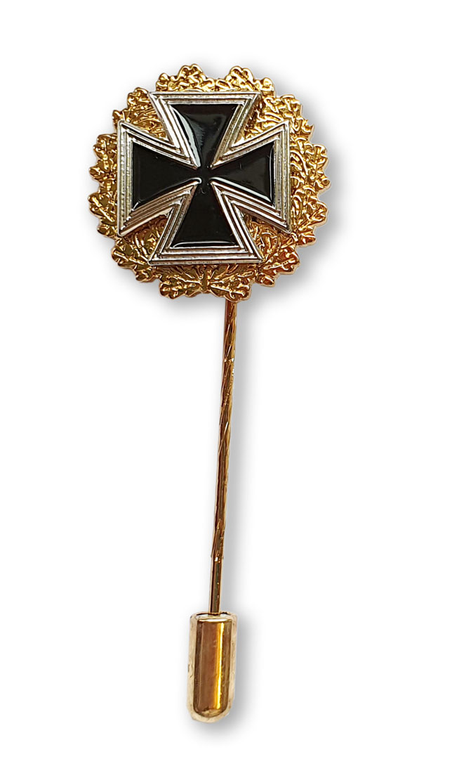 Eisernes Kreuz mit Goldkranz, mit langer Nadel und Nadelsicherung