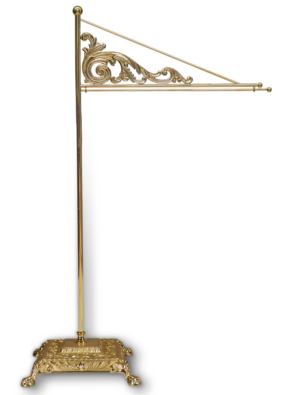 Tischstandartenständer aus Messing, 48 cm / 25 cm Ausladung