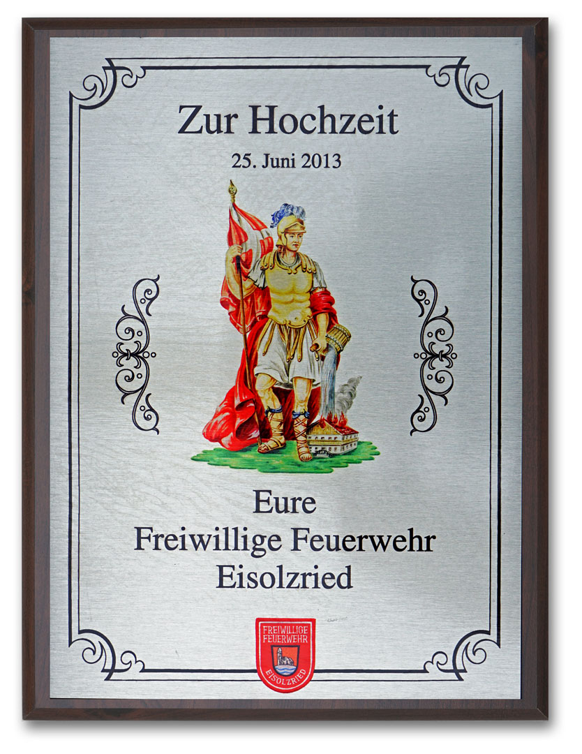 Ehrentafel gedruckt mit Wandbrett