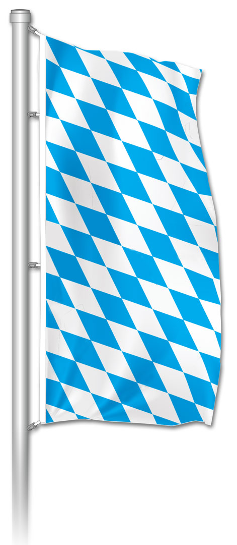 Hochformatfahne bayerische Raute