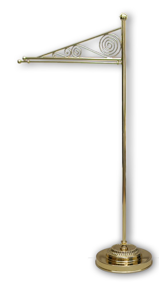 Tischstandartenständer aus Messing, 52 cm / 25 cm Ausladung