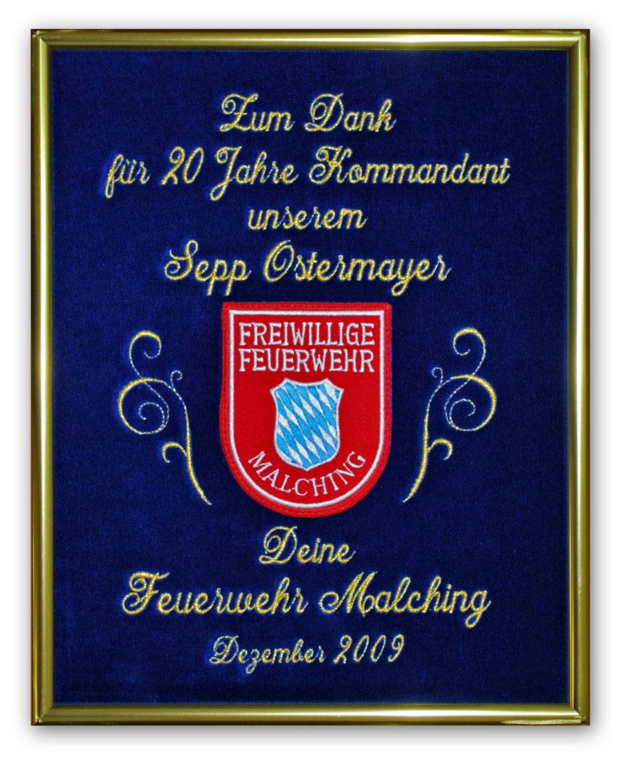 Ehrentafel gestickt