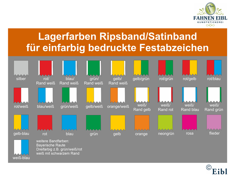 Festabzeichen aus Rips-/Satinband