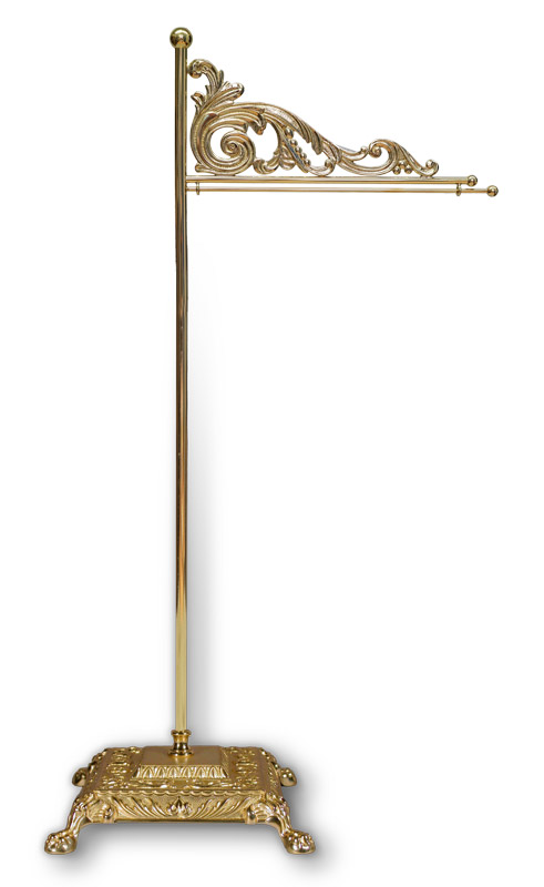 Tischstandartenständer aus Messing,48 cm / 20 cm Ausladung