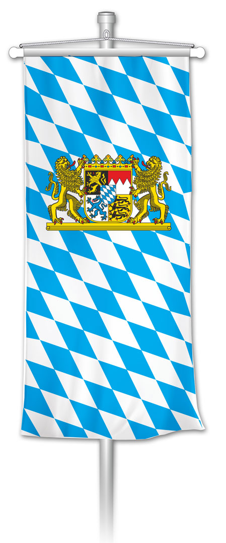 Bannerfahne bayerische Raute mit Staatswappen