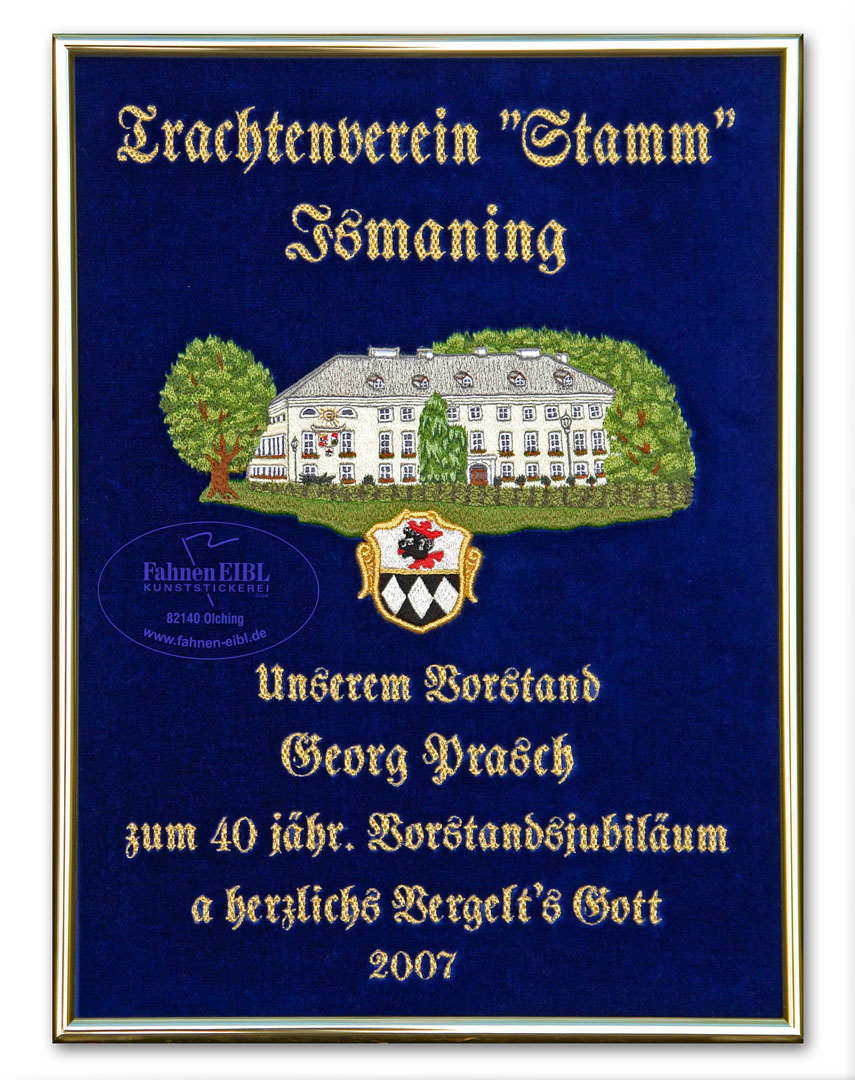 Ehrentafel gestickt