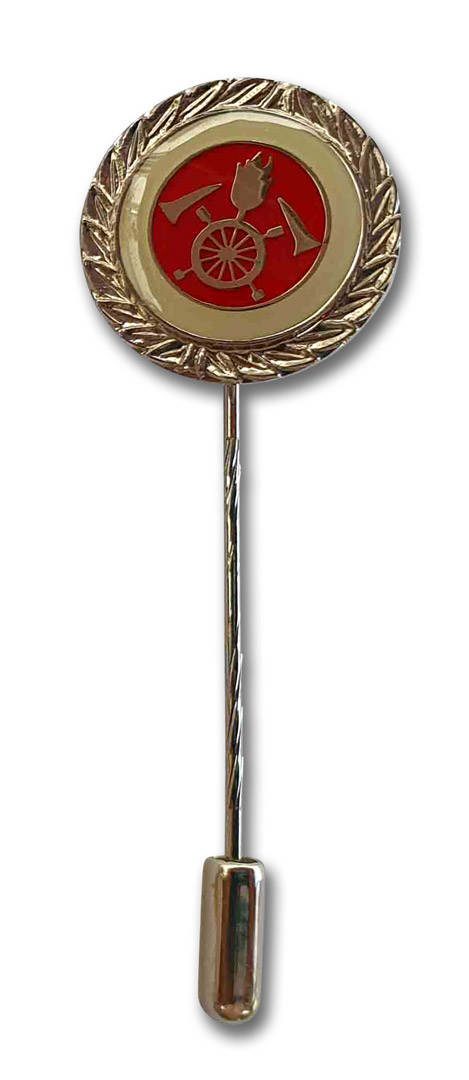 Ehrenabzeichen in silber mit langer Nadel und Nadelsicherung