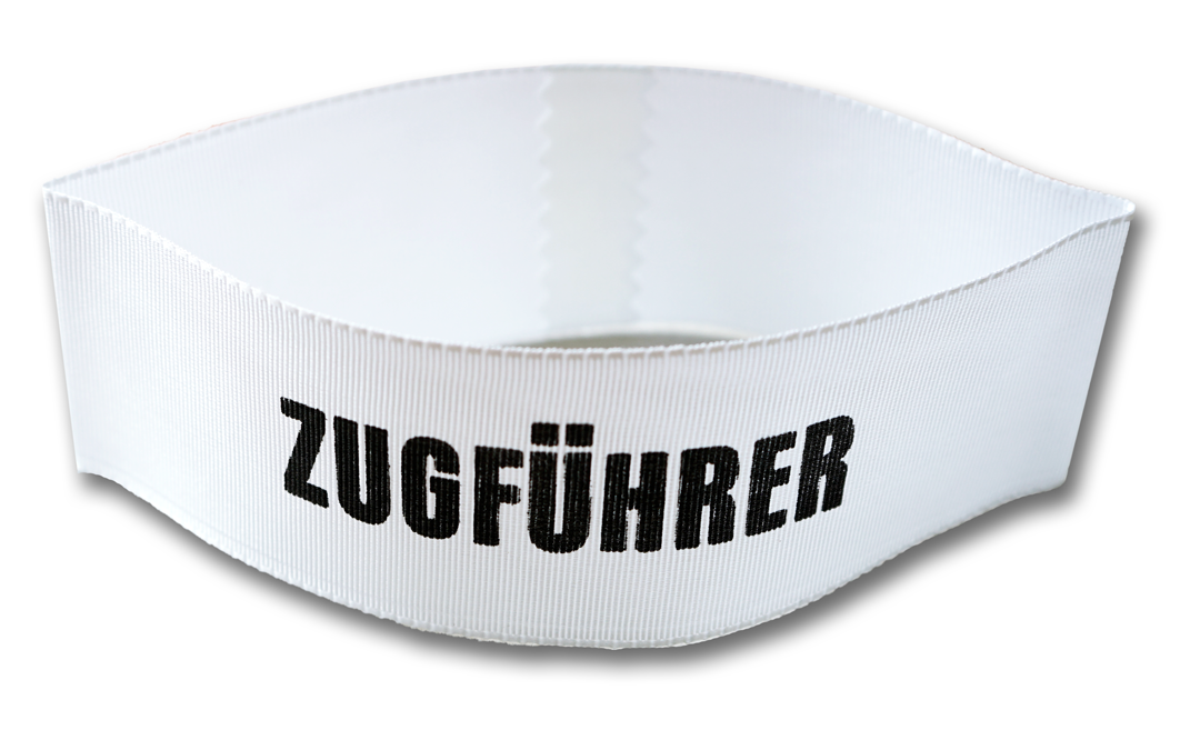 weiße bedruckte Armbinde ZUGFÜHRER